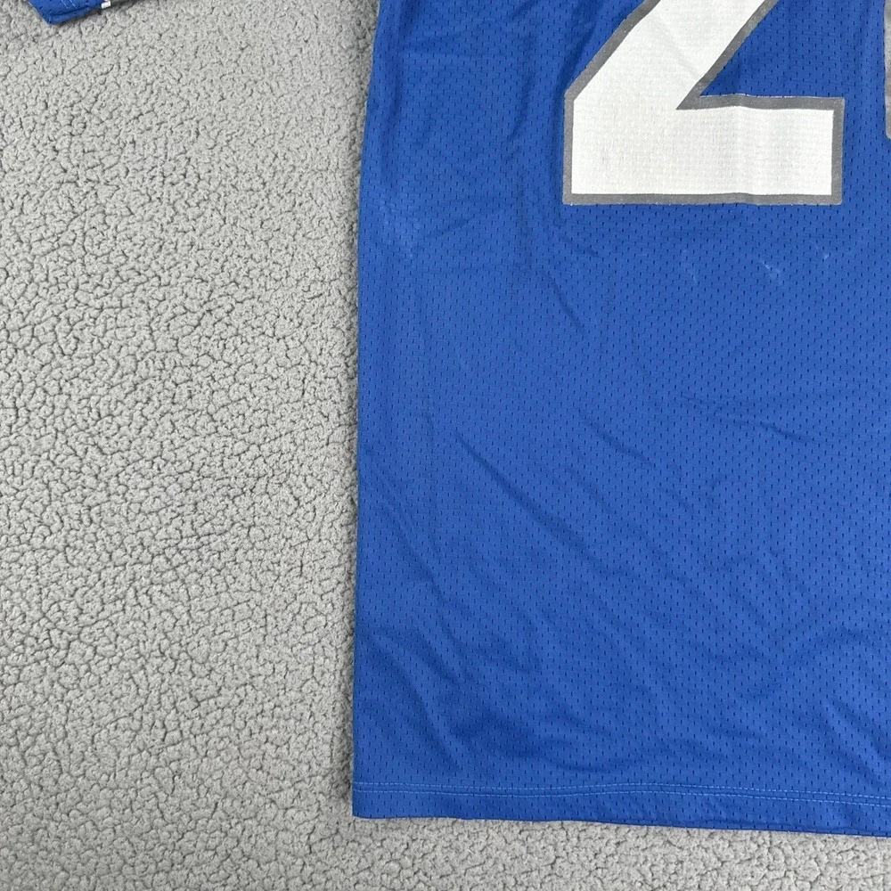VTG Champion Detroit Lions Barry Sanders Football Jersey Men 52 Blue Made in USA - Picture 15 of 16